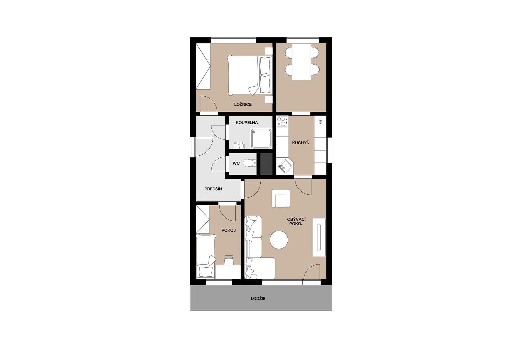 Prodej bytu 4+1 63 m², Horáčkova, Praha, Praha Prodej bytu 4+1 63 m², Horáčkova, Praha, Praha