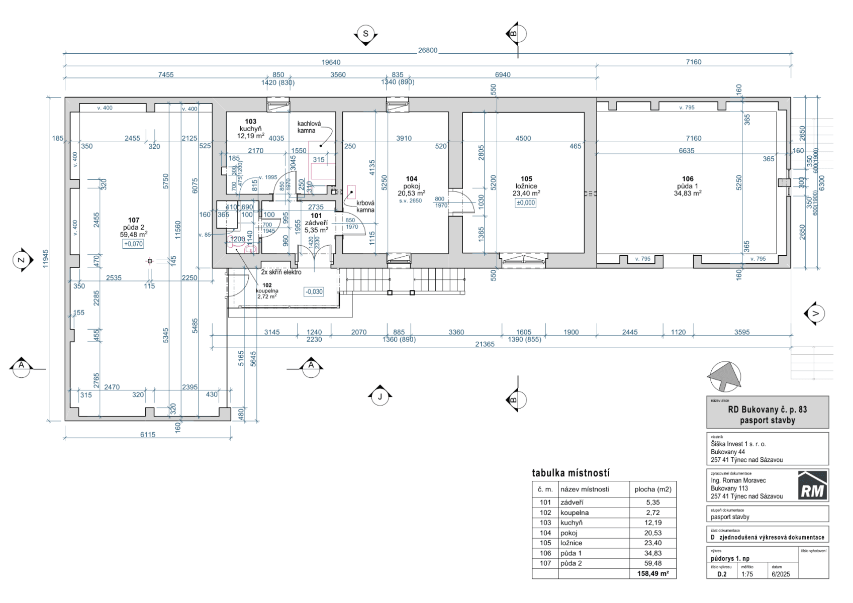 Prodej domu 64 m², pozemek 943 m², Bukovany, Středočeský kraj Prodej domu 64 m², pozemek 943 m², Bukovany, Středočeský kraj
