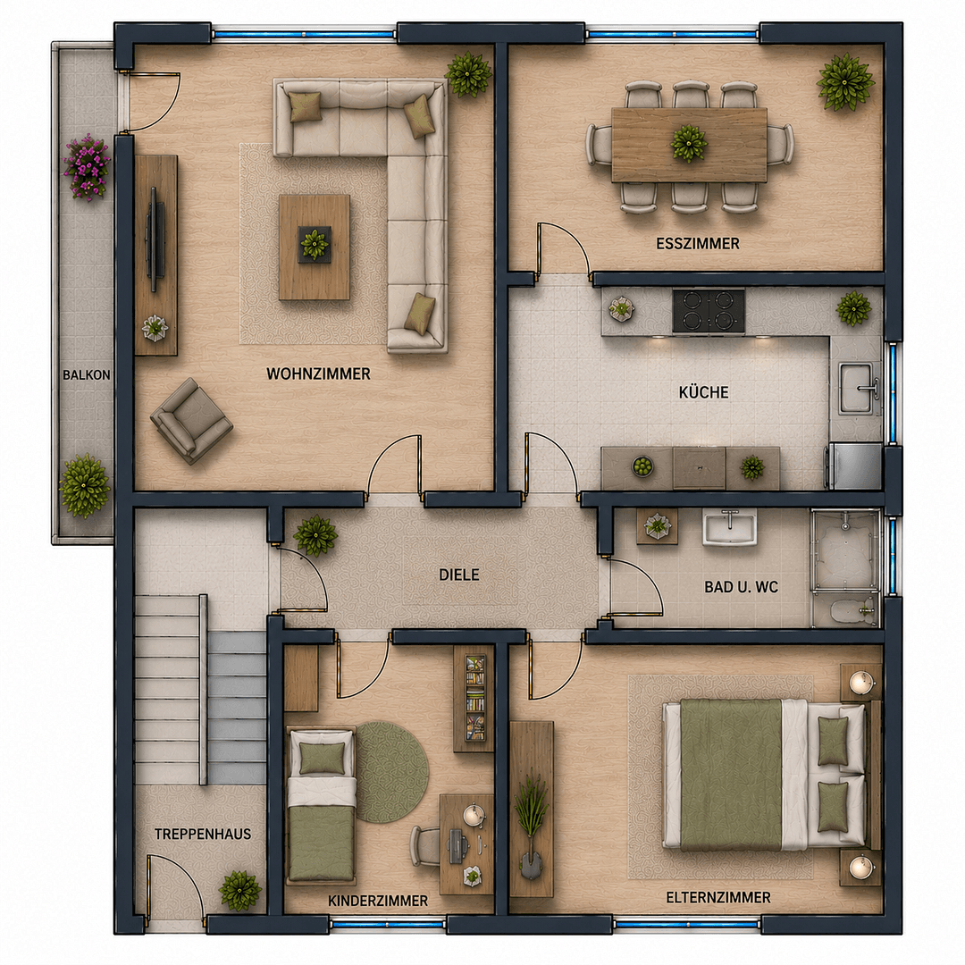 Pronájem bytu 4+1 83 m², Sankt Sebastian, Porýní-Falc Pronájem bytu 4+1 83 m², Sankt Sebastian, Porýní-Falc