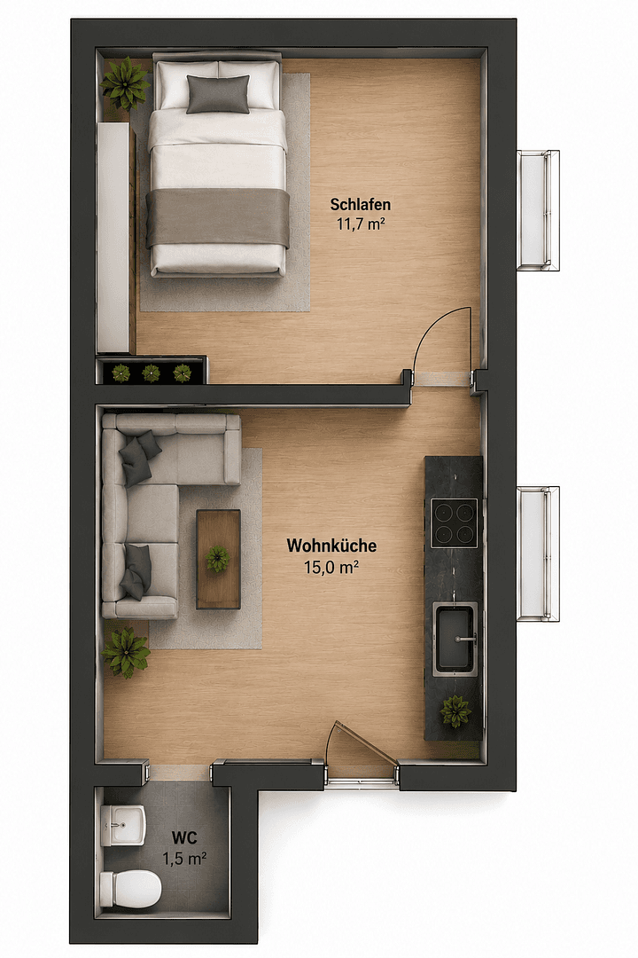 Pronájem bytu 2+1 24 m², Cáchy, Severní Porýní-Vestfálsko Pronájem bytu 2+1 24 m², Cáchy, Severní Porýní-Vestfálsko