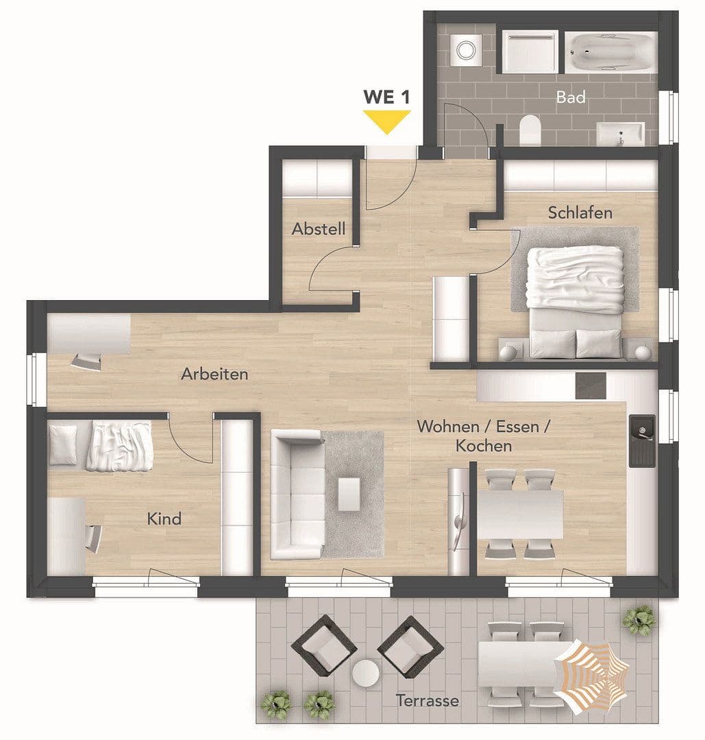 Pronájem bytu 3+kk 90 m², Ahornweg 30, Erlangen, Bavorsko Pronájem bytu 3+kk 90 m², Ahornweg 30, Erlangen, Bavorsko