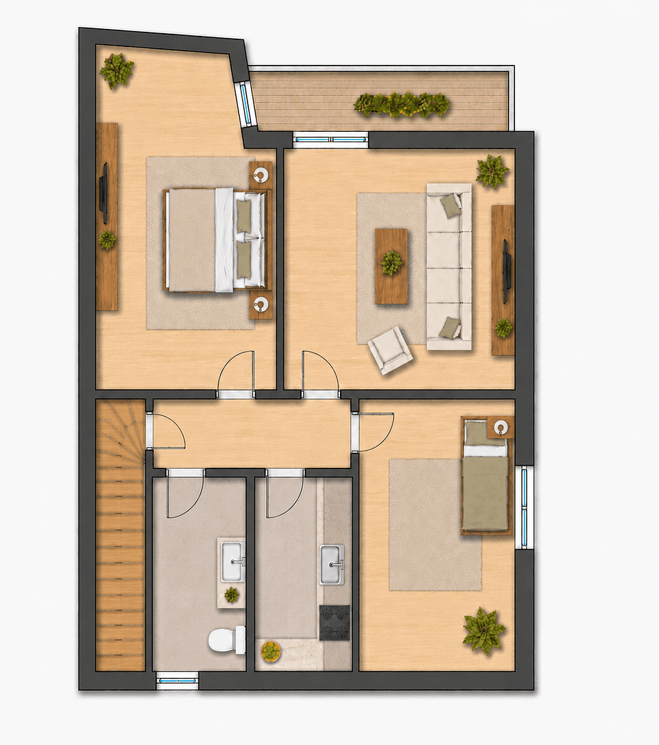 Pronájem bytu 3+1 63 m², Stuttgart, Bádensko-Württembersko Pronájem bytu 3+1 63 m², Stuttgart, Bádensko-Württembersko