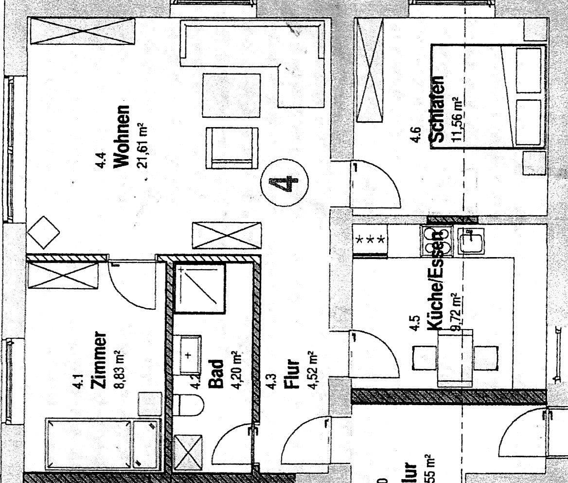 Pronájem bytu 3+1 60 m², Frankenheimerstraße 33, Schillingsfürst, Bavorsko Pronájem bytu 3+1 60 m², Frankenheimerstraße 33, Schillingsfürst, Bavorsko