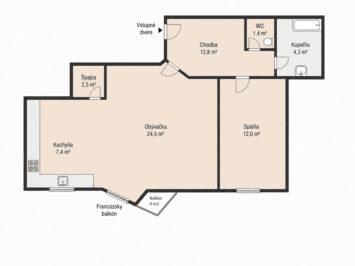 Prodej bytu 2+1 69 m², Rusovská cesta, Petržalka, Bratislavský kraj Prodej bytu 2+1 69 m², Rusovská cesta, Petržalka, Bratislavský kraj