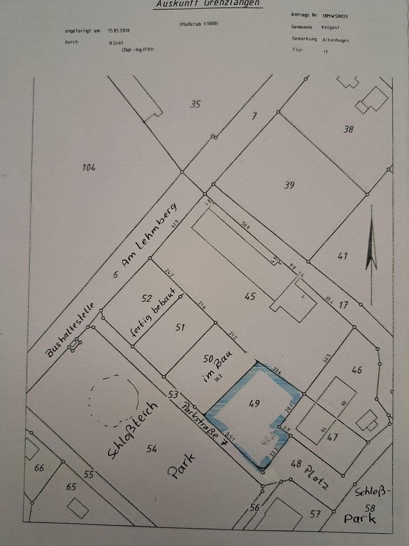 Prodej pozemku 1.300 m², Parkstraße 7, Velgast, Mecklenburg-Vorpommern Prodej pozemku 1.300 m², Parkstraße 7, Velgast, Mecklenburg-Vorpommern