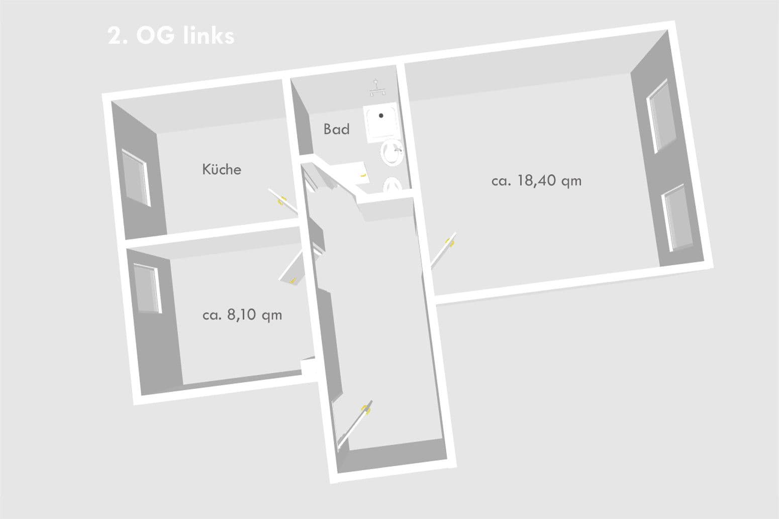 Pronájem bytu 2+1 49 m², Kaimberger Straße 12, Gera, Durynsko Pronájem bytu 2+1 49 m², Kaimberger Straße 12, Gera, Durynsko