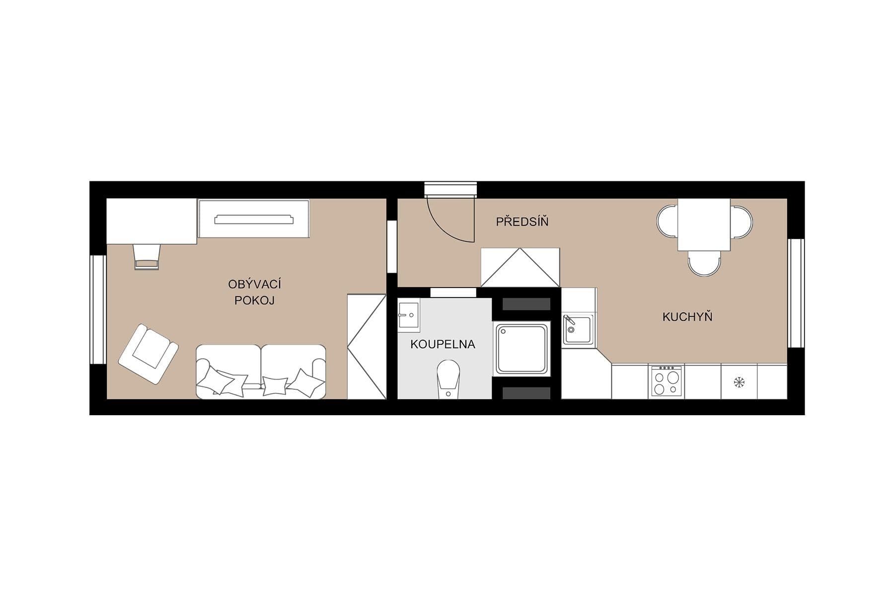 Pronájem bytu 1+1 38 m², Nedvězská, Praha, Praha Pronájem bytu 1+1 38 m², Nedvězská, Praha, Praha