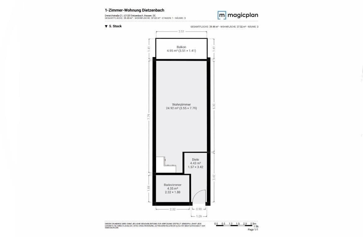 Pronájem bytu 1+1 37 m², Dreieichstraße 21, Dietzenbach, Hessen Pronájem bytu 1+1 37 m², Dreieichstraße 21, Dietzenbach, Hessen