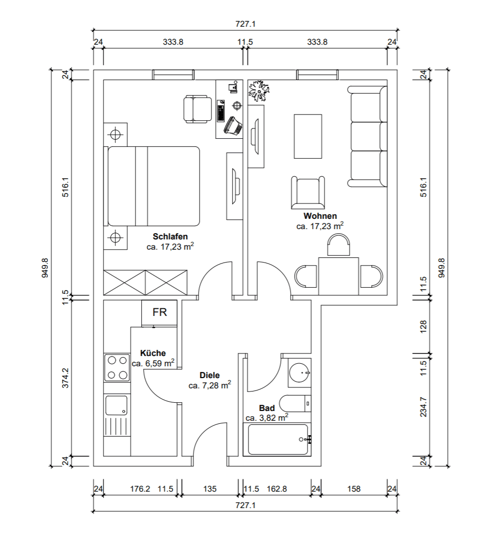 Prodej bytu 2+1 53 m², Essen, Severní Porýní-Vestfálsko Prodej bytu 2+1 53 m², Essen, Severní Porýní-Vestfálsko