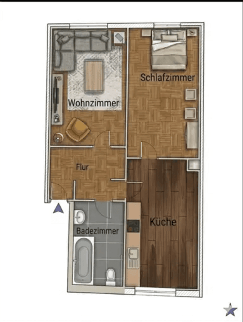 Pronájem bytu 2+1 55 m², Elsasser Str. 11a, Wuppertal, Severní Porýní-Vestfálsko Pronájem bytu 2+1 55 m², Elsasser Str. 11a, Wuppertal, Severní Porýní-Vestfálsko