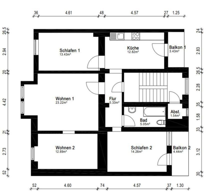 Pronájem bytu 4+1 94 m², Uellendahlerstr. 91, Wuppertal, Severní Porýní-Vestfálsko Pronájem bytu 4+1 94 m², Uellendahlerstr. 91, Wuppertal, Severní Porýní-Vestfálsko