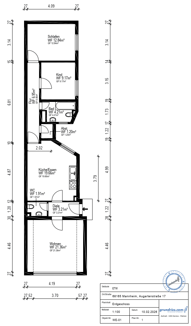 Pronájem bytu 3+kk 84 m², Augartenstraße 17, Mannheim, Bádensko-Württembersko Pronájem bytu 3+kk 84 m², Augartenstraße 17, Mannheim, Bádensko-Württembersko