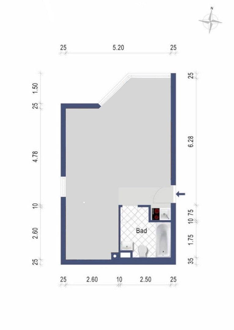 Pronájem bytu 1+1 41 m², Mainz, Porýní-Falc Pronájem bytu 1+1 41 m², Mainz, Porýní-Falc