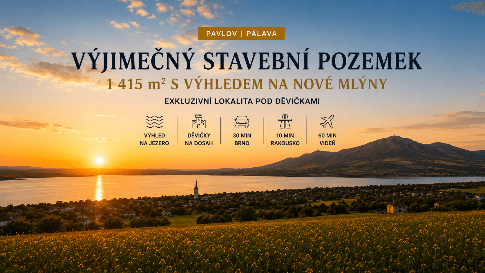 Prodej pozemku 1.415 m², Pavlov, Jihomoravský kraj Prodej pozemku 1.415 m², Pavlov, Jihomoravský kraj