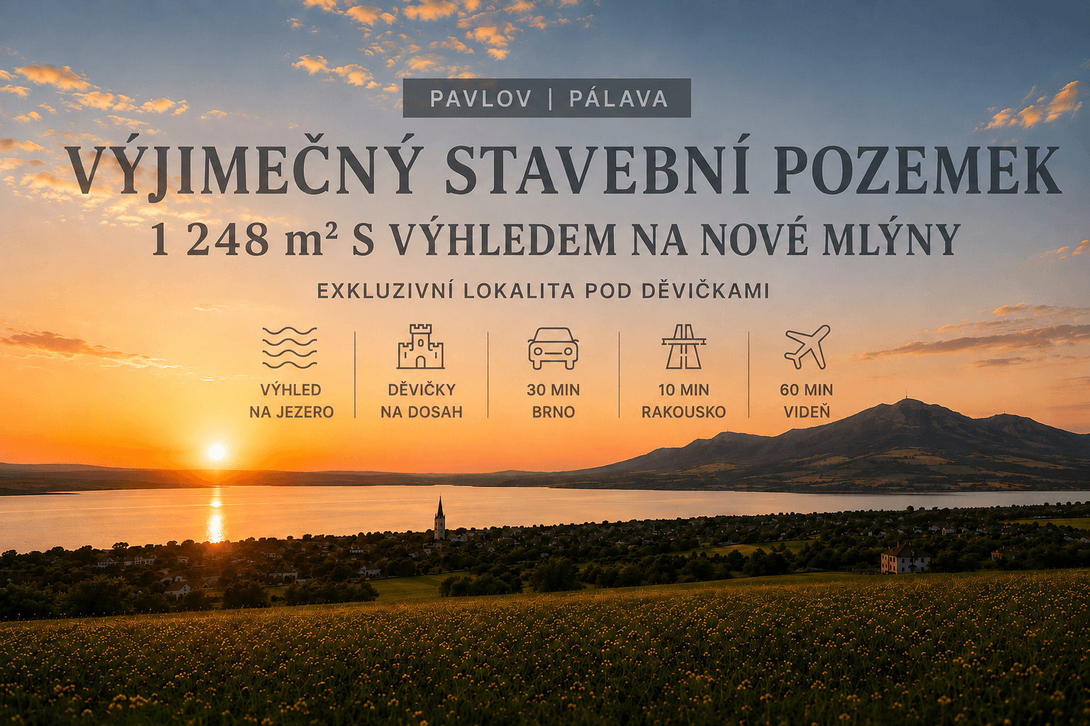 Prodej pozemku 1.248 m², Pavlov, Jihomoravský kraj Prodej pozemku 1.248 m², Pavlov, Jihomoravský kraj