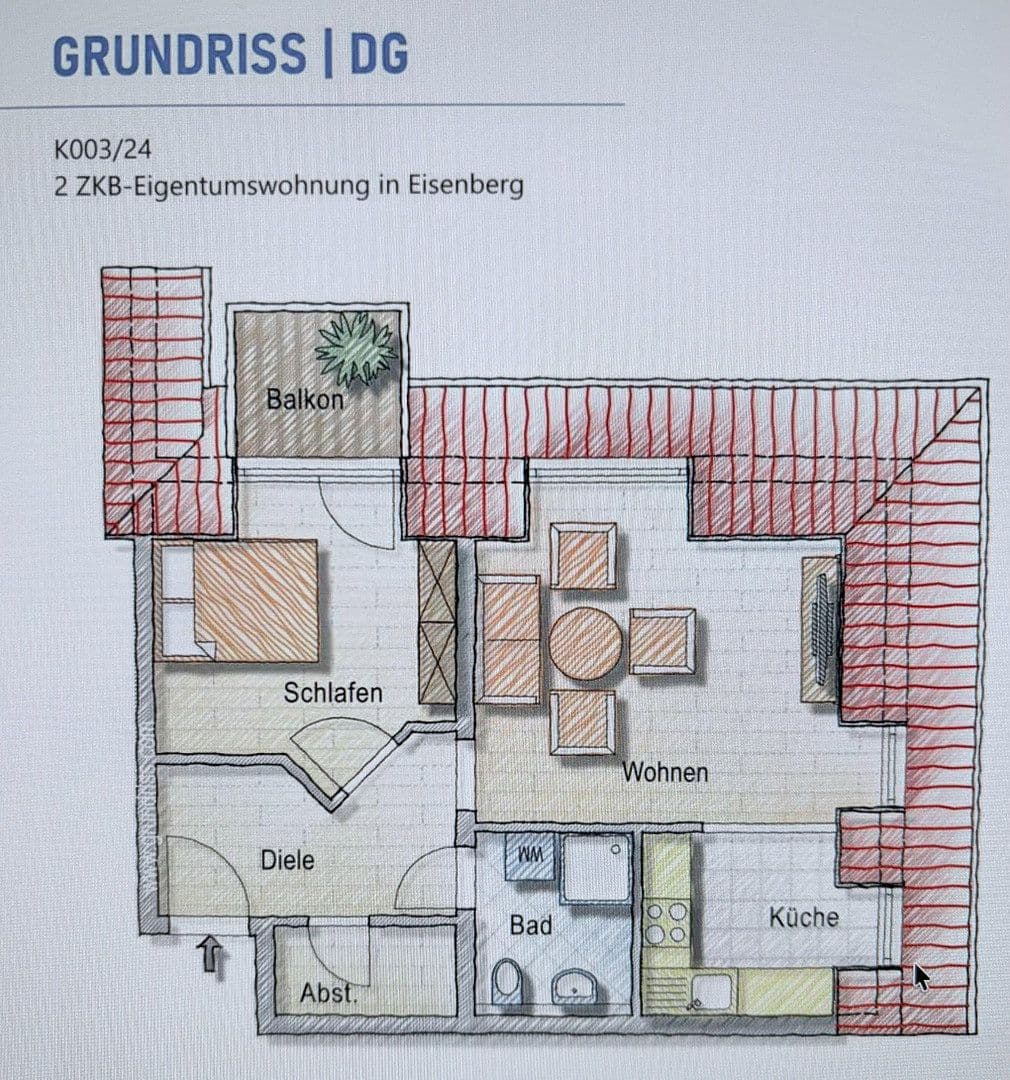 Pronájem bytu 2+1 45 m², Goethestraße 12, Eisenberg (Pfalz), Porýní-Falc Pronájem bytu 2+1 45 m², Goethestraße 12, Eisenberg (Pfalz), Porýní-Falc
