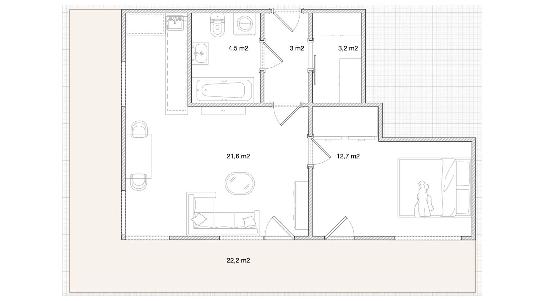 Pronájem bytu 2+kk 45 m², Pod Harfou, Praha, Praha Pronájem bytu 2+kk 45 m², Pod Harfou, Praha, Praha