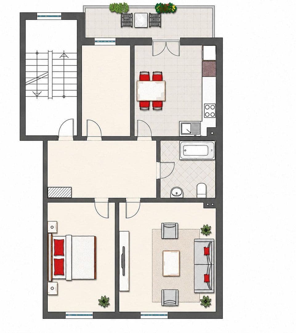 Pronájem bytu 3+1 71 m², Wuppertal, Severní Porýní-Vestfálsko Pronájem bytu 3+1 71 m², Wuppertal, Severní Porýní-Vestfálsko