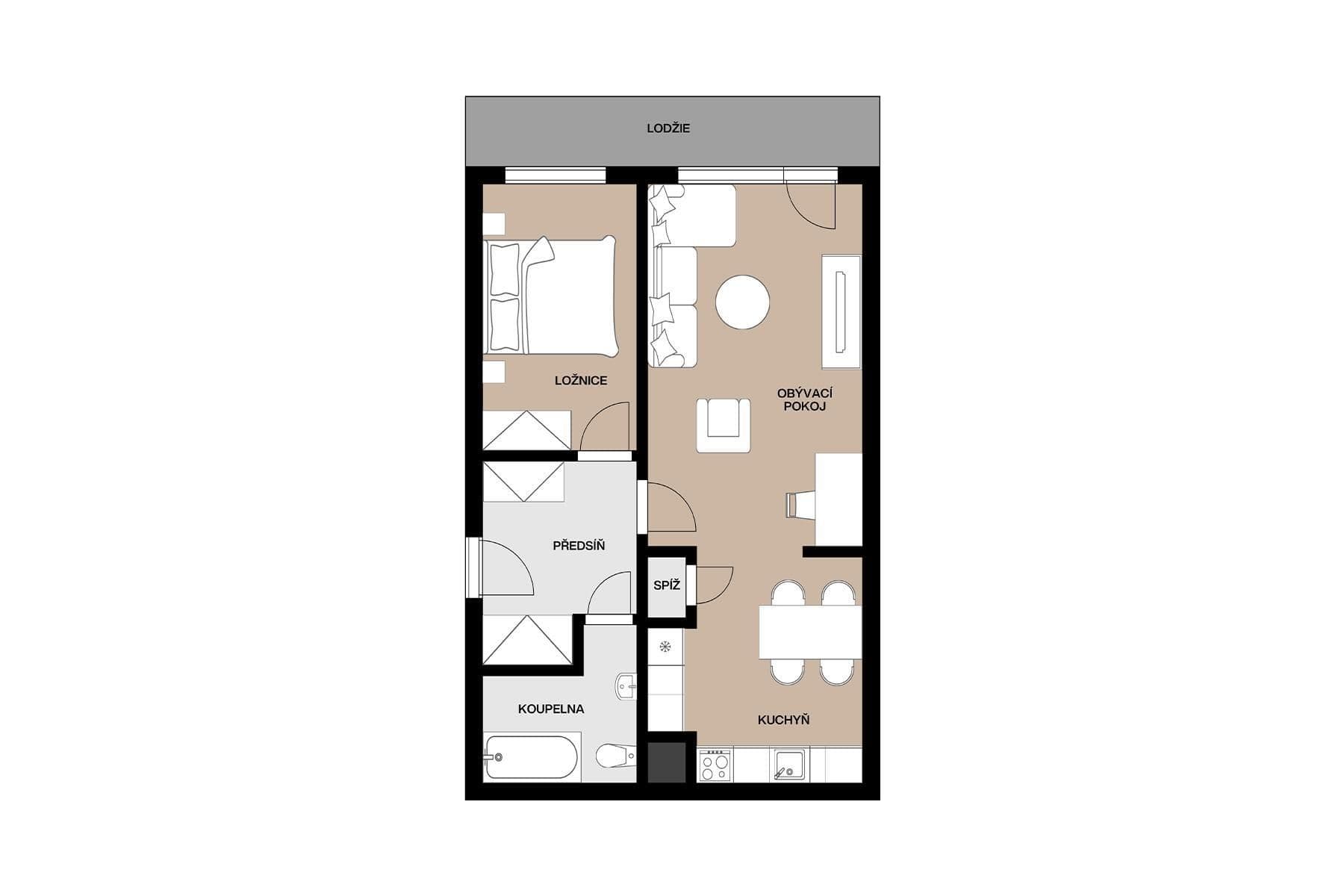 Prodej bytu 2+kk 58 m², Proutěná, Praha, Praha Prodej bytu 2+kk 58 m², Proutěná, Praha, Praha