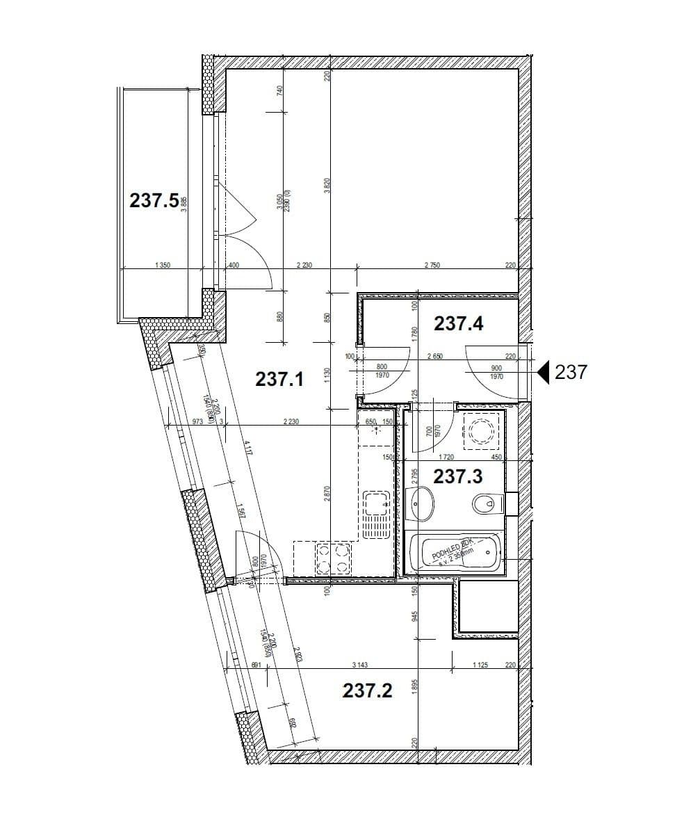 Pronájem bytu 2+kk 59 m², Gerstelova, Praha, Praha Pronájem bytu 2+kk 59 m², Gerstelova, Praha, Praha