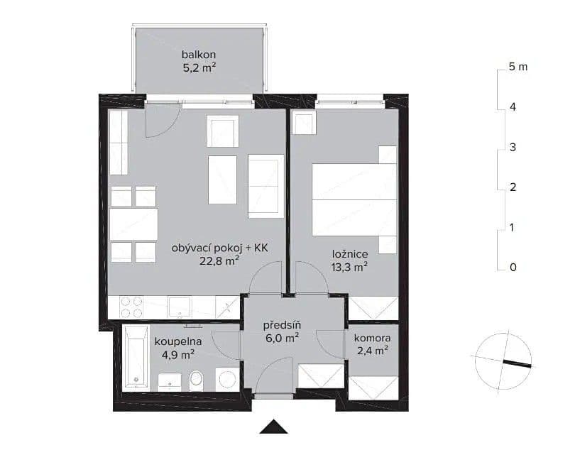 Prodej bytu 2+kk 52 m², Sedlářova, Praha, Praha Prodej bytu 2+kk 52 m², Sedlářova, Praha, Praha