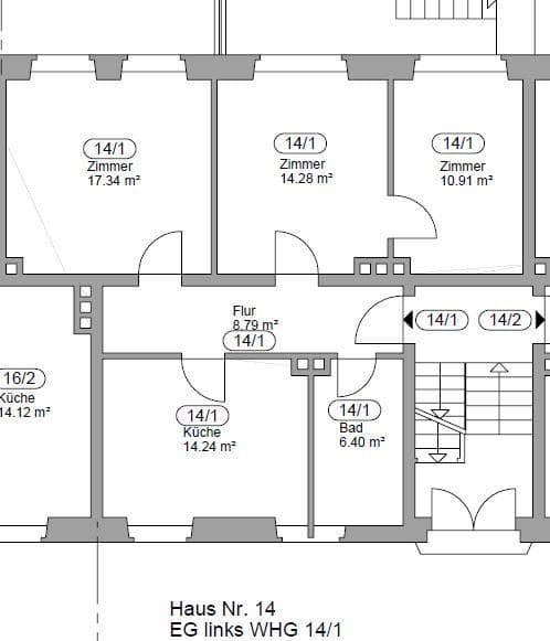 Pronájem bytu 3+1 71 m², Greflinger Str. 14, Regensburg, Bavorsko Pronájem bytu 3+1 71 m², Greflinger Str. 14, Regensburg, Bavorsko