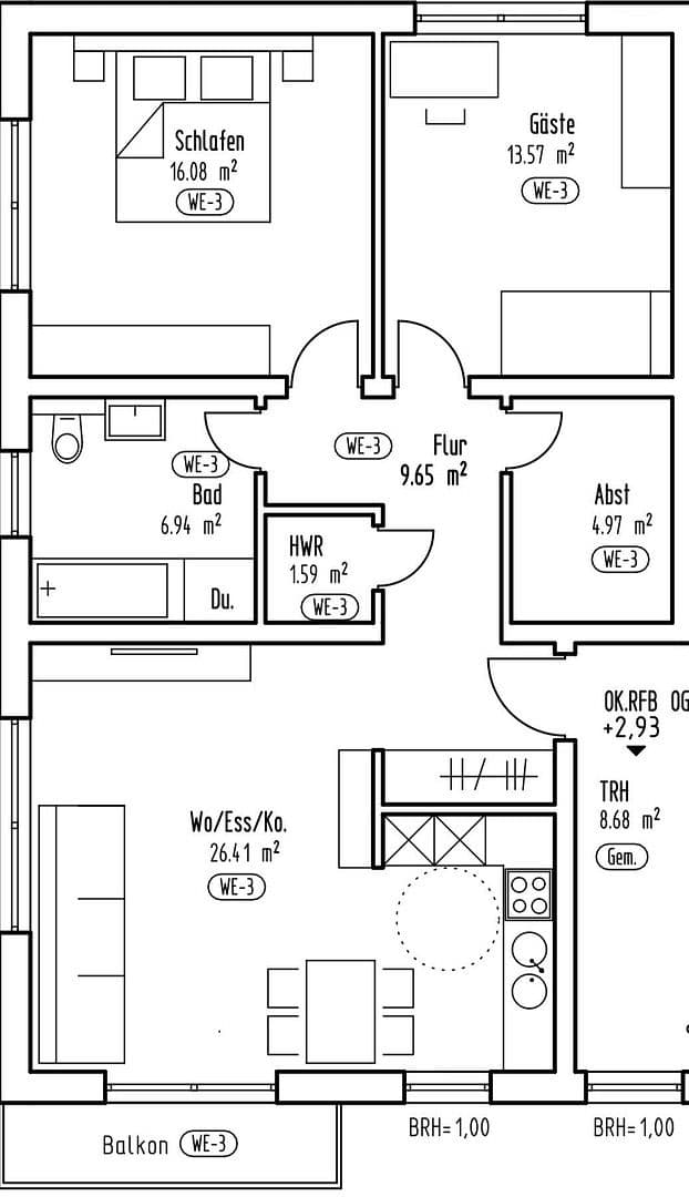 Prodej bytu 3+1 80 m², Rülzheim, Porýní-Falc Prodej bytu 3+1 80 m², Rülzheim, Porýní-Falc