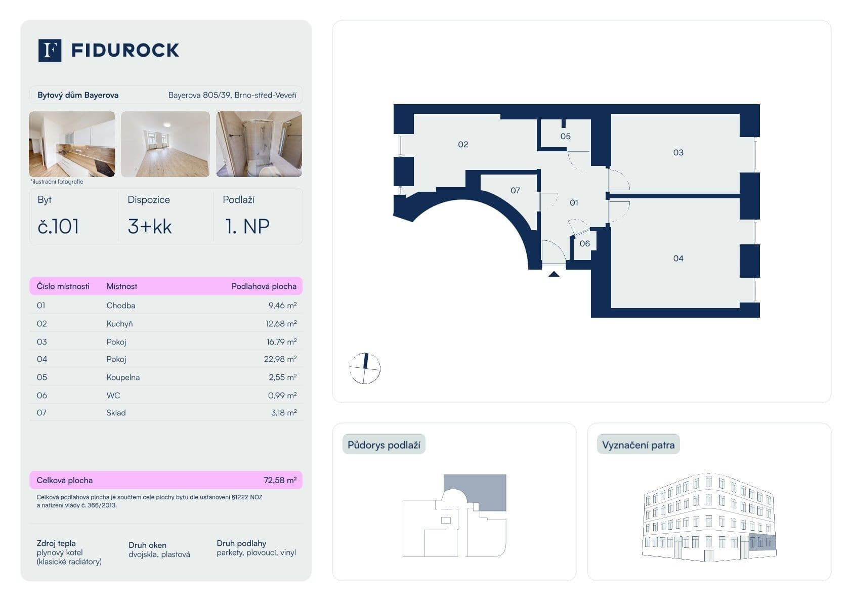 Prodej bytu 3+kk 73 m², Bayerova, Brno, Jihomoravský kraj Prodej bytu 3+kk 73 m², Bayerova, Brno, Jihomoravský kraj