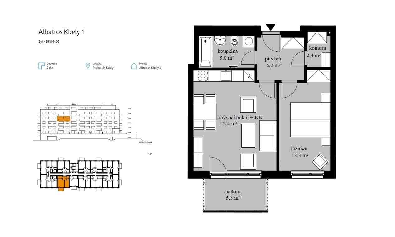 Pronájem bytu 2+kk 50 m², Sedlářova, Praha, Praha Pronájem bytu 2+kk 50 m², Sedlářova, Praha, Praha