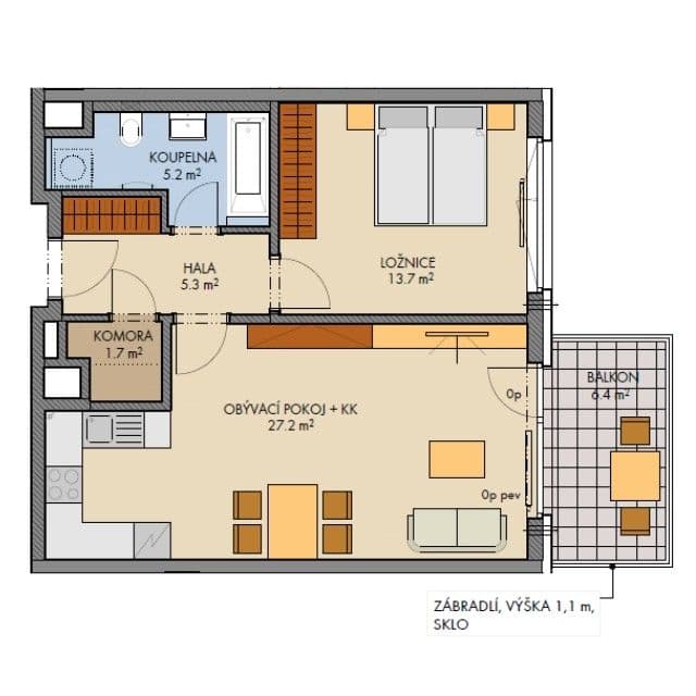 Prodej bytu 2+kk 56 m², Návarovská, Praha, Praha Prodej bytu 2+kk 56 m², Návarovská, Praha, Praha