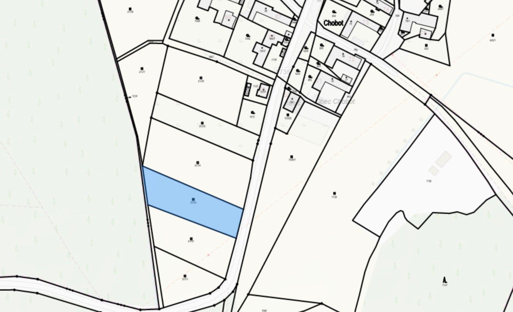Prodej pozemku 2.104 m², Chobot, Jihočeský kraj Prodej pozemku 2.104 m², Chobot, Jihočeský kraj