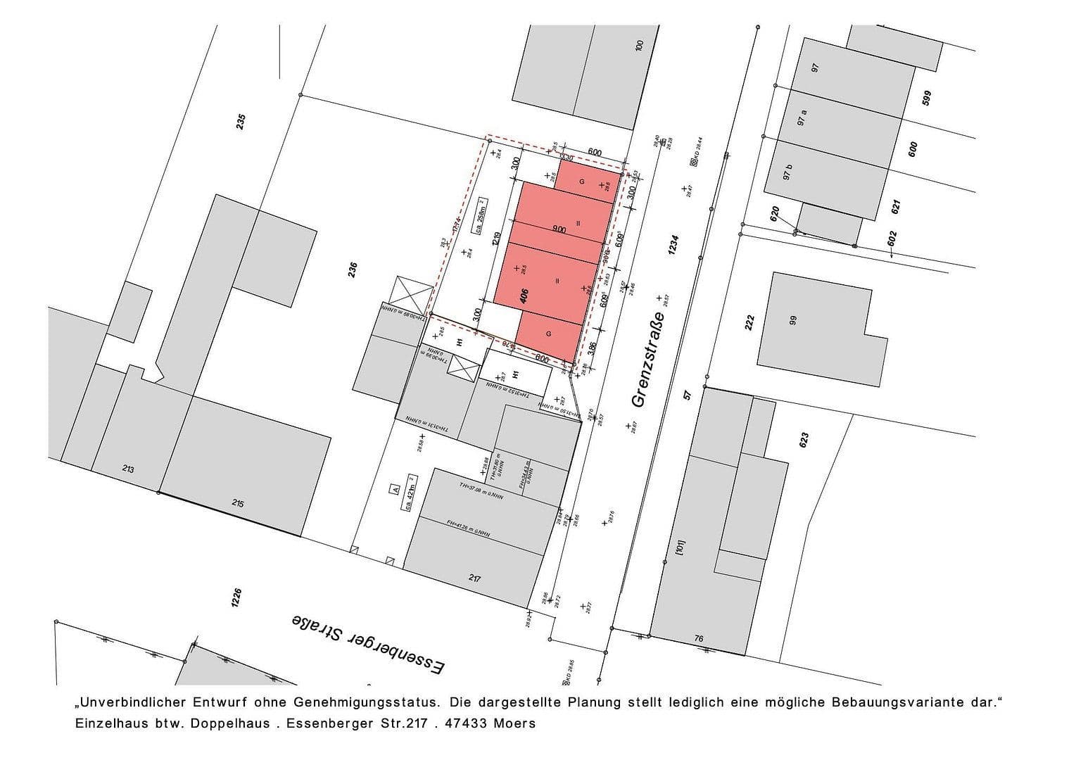 Prodej pozemku 258 m², Grenzstraße, Moers, Severní Porýní-Vestfálsko Prodej pozemku 258 m², Grenzstraße, Moers, Severní Porýní-Vestfálsko