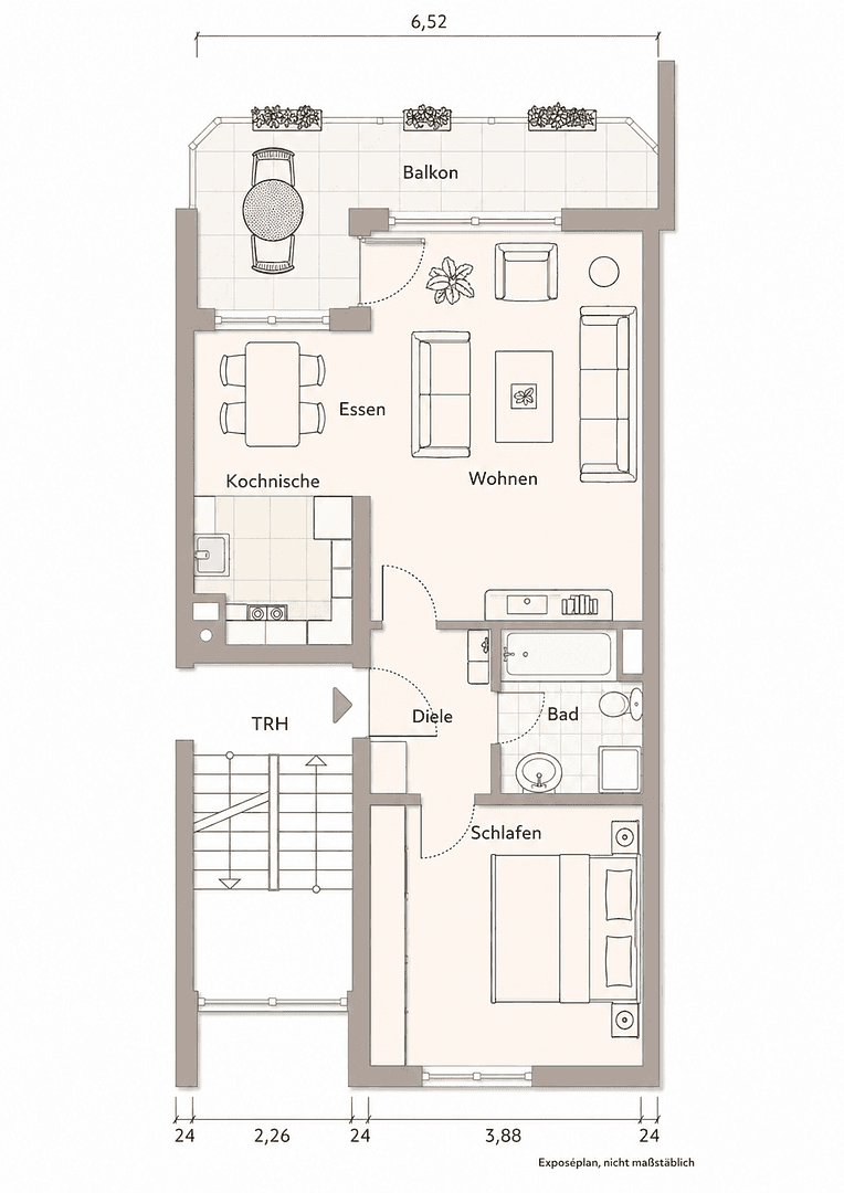 Pronájem bytu 2+1 57 m², Biberweg 4, Senden, Bavorsko Pronájem bytu 2+1 57 m², Biberweg 4, Senden, Bavorsko
