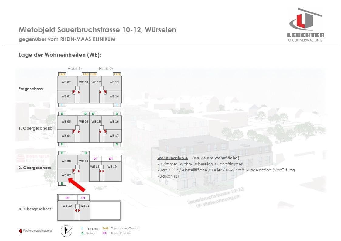 Pronájem bytu 2+1 56 m², Sauerbruchstraße 10-12, Würselen, Severní Porýní-Vestfálsko Pronájem bytu 2+1 56 m², Sauerbruchstraße 10-12, Würselen, Severní Porýní-Vestfálsko