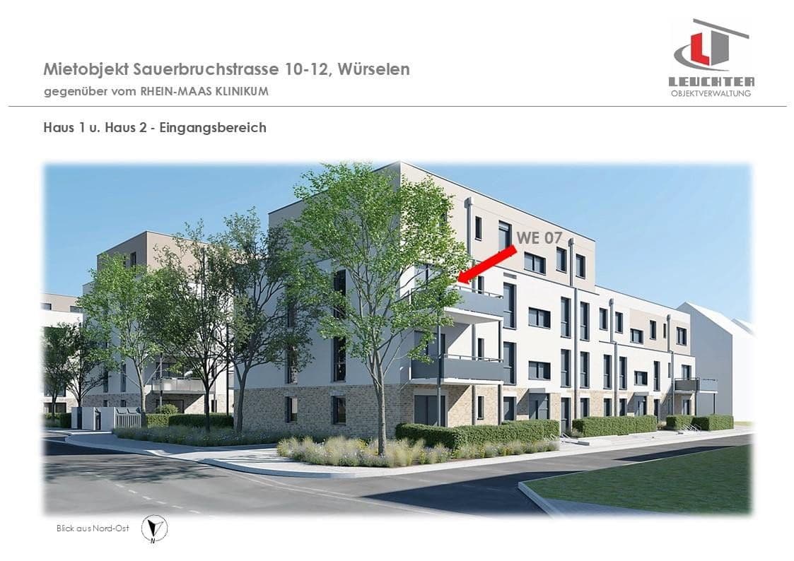 Pronájem bytu 2+1 56 m², Sauerbruchstraße 10-12, Würselen, Severní Porýní-Vestfálsko Pronájem bytu 2+1 56 m², Sauerbruchstraße 10-12, Würselen, Severní Porýní-Vestfálsko