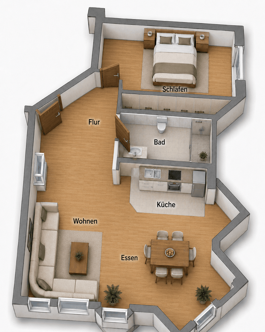 Pronájem bytu 2+1 70 m², Krongasse 4, Ludwigshafen am Rhein, Porýní-Falc Pronájem bytu 2+1 70 m², Krongasse 4, Ludwigshafen am Rhein, Porýní-Falc