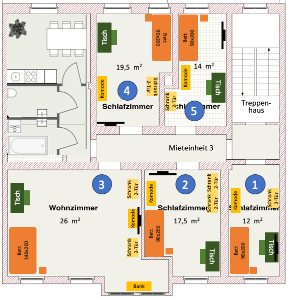 Pronájem bytu 14 m², Wilhelm-Külz-Str. 6, Halle, Sasko-Anhaltsko Pronájem bytu 14 m², Wilhelm-Külz-Str. 6, Halle, Sasko-Anhaltsko