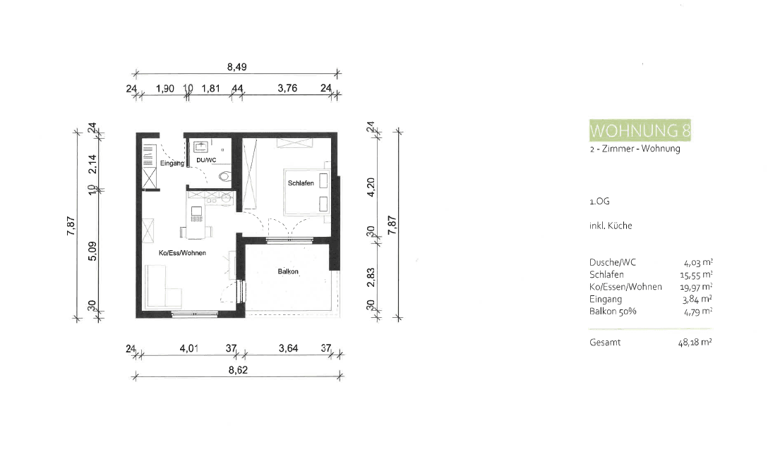 Pronájem bytu 2+1 49 m², Bardroffstraße 18a, Bayern - Aschaffenburg, Bavorsko Pronájem bytu 2+1 49 m², Bardroffstraße 18a, Bayern - Aschaffenburg, Bavorsko