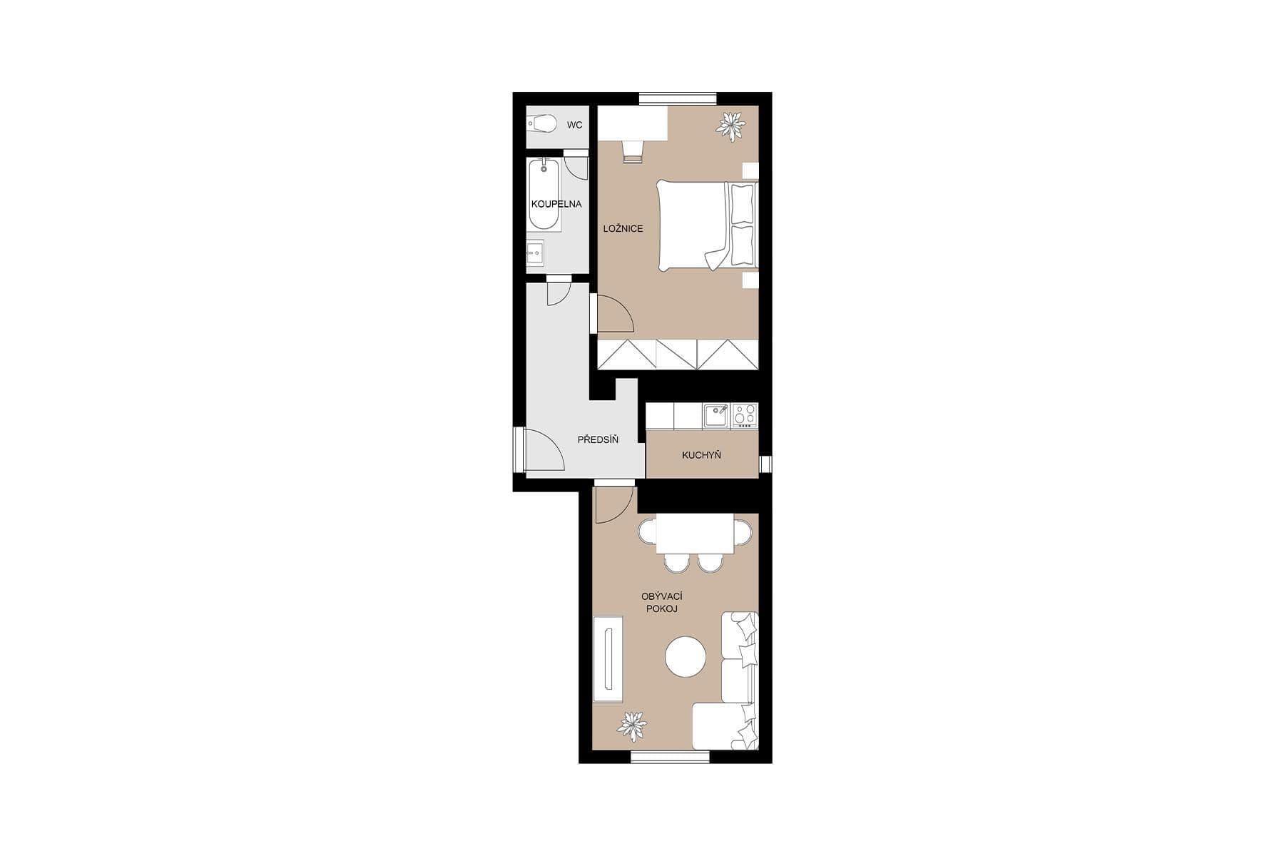 Prodej bytu 2+1 48 m², Na žertvách, Praha, Praha Prodej bytu 2+1 48 m², Na žertvách, Praha, Praha
