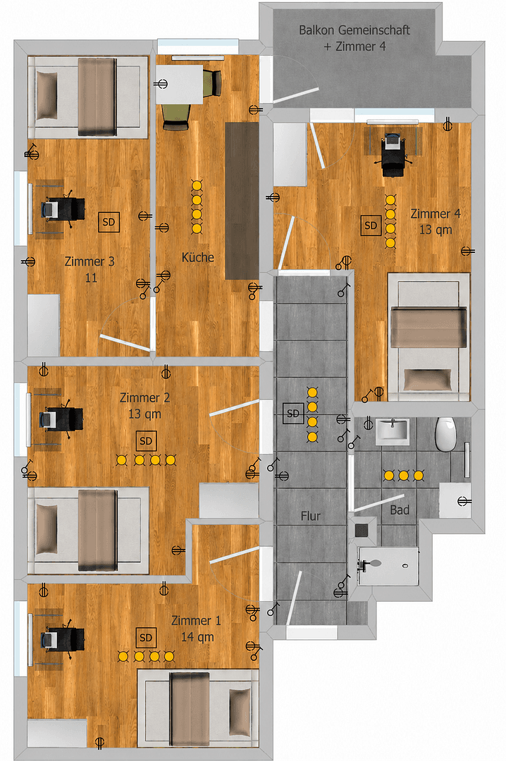 Pronájem bytu 1+1 11 m², Obergiesing-Fasangarten, Bavorsko Pronájem bytu 1+1 11 m², Obergiesing-Fasangarten, Bavorsko