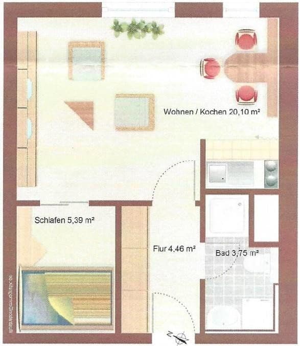 Prodej bytu 1+kk 34 m², Leipzig Grünau, Sasko Prodej bytu 1+kk 34 m², Leipzig Grünau, Sasko