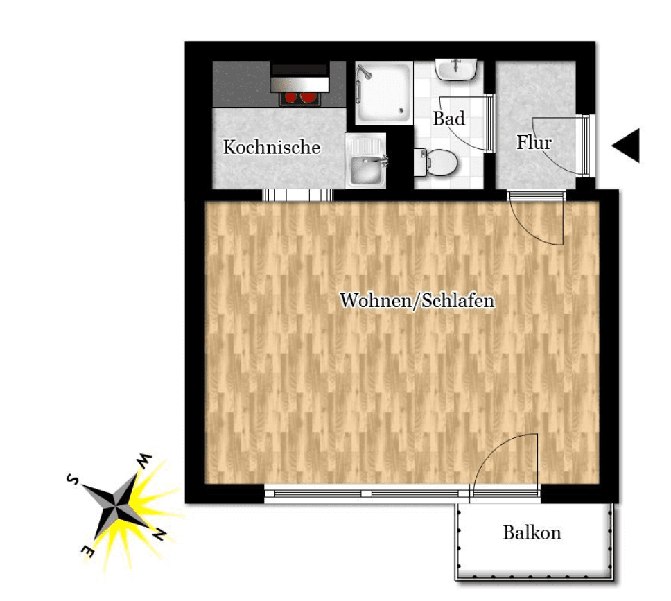 Prodej bytu 1+1 26 m², Sillemstraße 39, Hamburg, Hamburg Prodej bytu 1+1 26 m², Sillemstraße 39, Hamburg, Hamburg