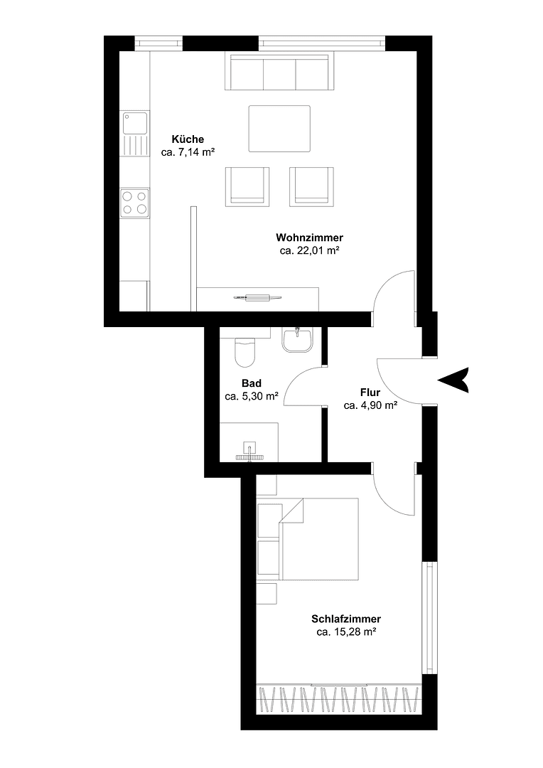 Pronájem bytu 2+1 60 m², Pivitt 2, Hagen, Severní Porýní-Vestfálsko Pronájem bytu 2+1 60 m², Pivitt 2, Hagen, Severní Porýní-Vestfálsko