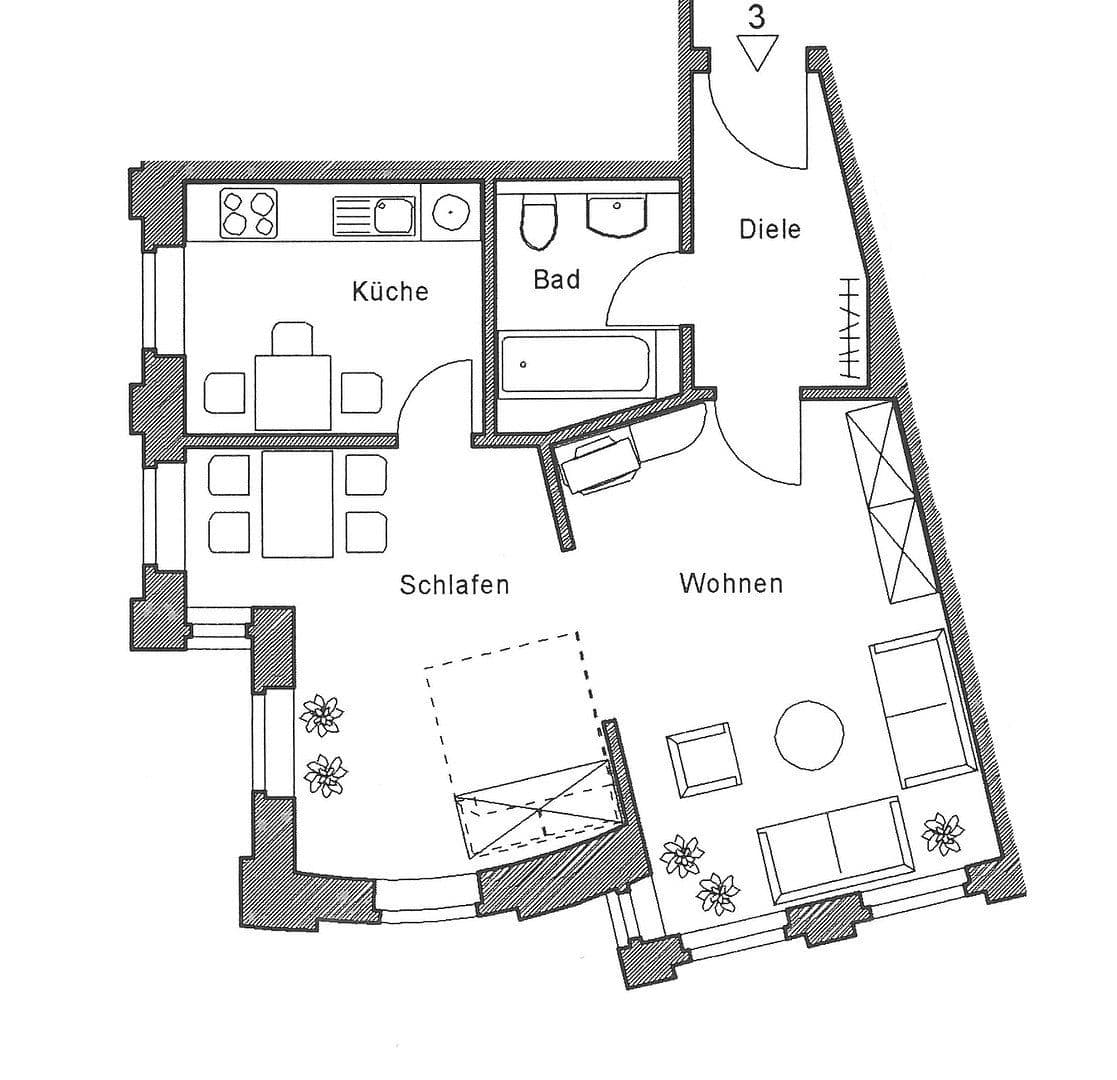 Pronájem bytu 2+1 52 m², Bahnhofstrasse 41, Andernach, Porýní-Falc Pronájem bytu 2+1 52 m², Bahnhofstrasse 41, Andernach, Porýní-Falc