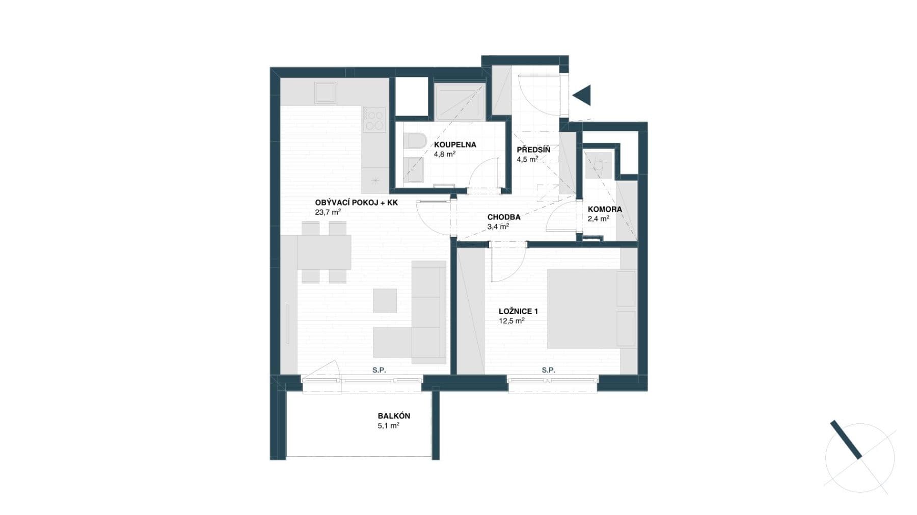 Pronájem bytu 2+kk 56 m², Hodkovická, Praha, Praha Pronájem bytu 2+kk 56 m², Hodkovická, Praha, Praha