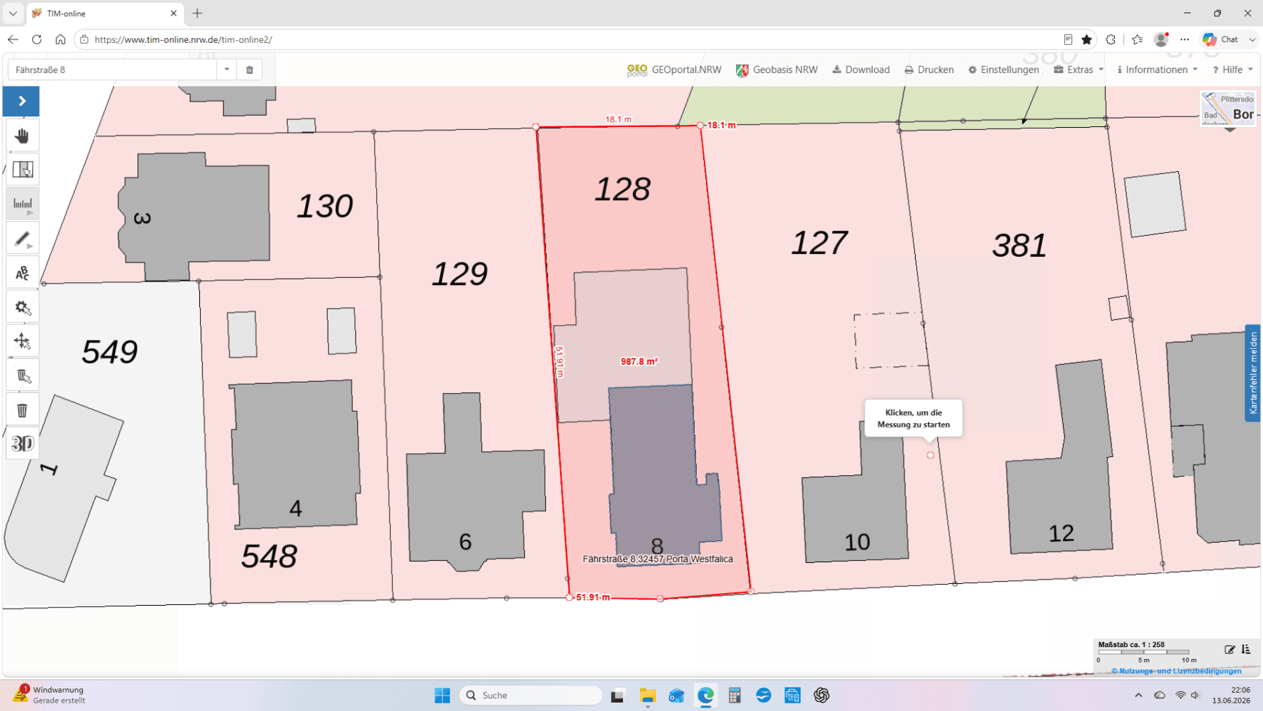 Prodej pozemku 980 m², Fährstraße 8, Porta Westfalica, Severní Porýní-Vestfálsko Prodej pozemku 980 m², Fährstraße 8, Porta Westfalica, Severní Porýní-Vestfálsko