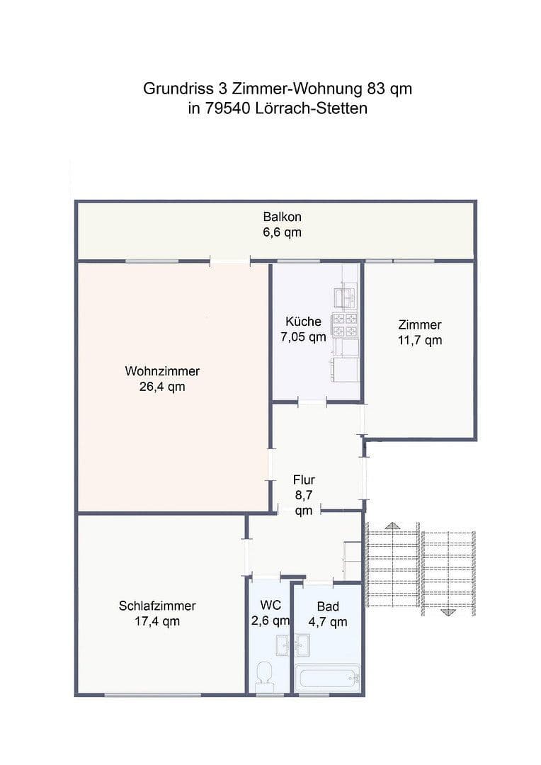 Pronájem bytu 3+1 83 m², Lörrach, Bádensko-Württembersko Pronájem bytu 3+1 83 m², Lörrach, Bádensko-Württembersko