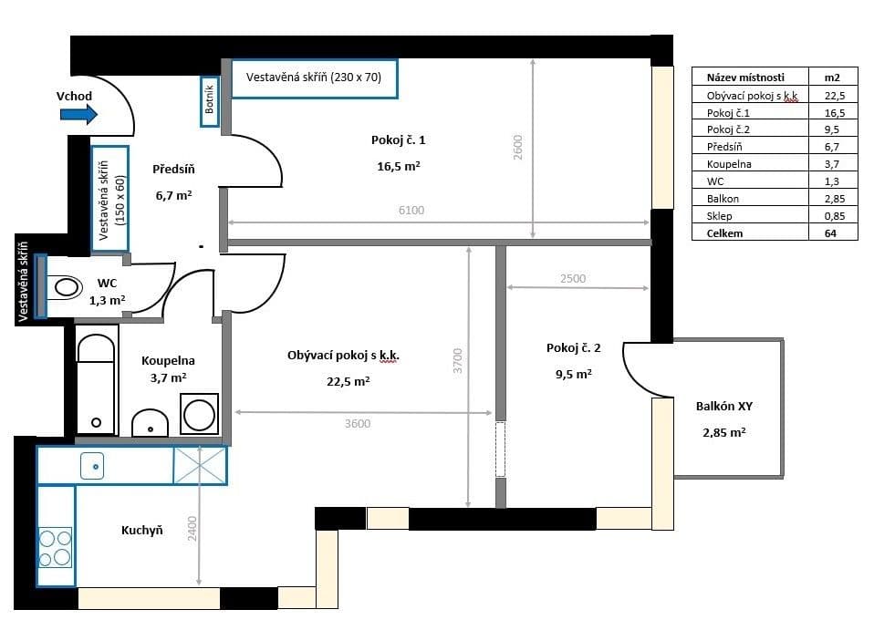 Pronájem bytu 3+kk 60 m², Herlíkovická, Praha, Praha Pronájem bytu 3+kk 60 m², Herlíkovická, Praha, Praha