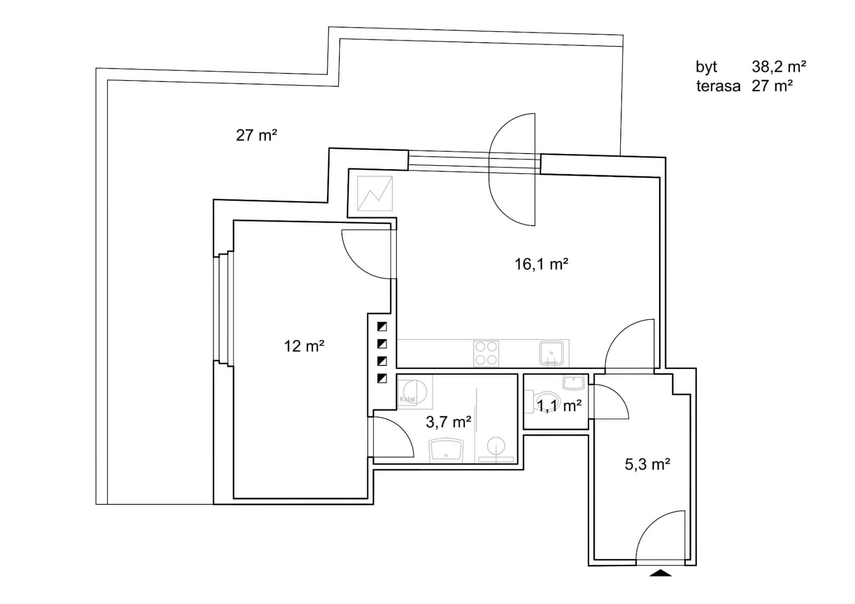 Pronájem bytu 1+1 38 m², Veleslavínská, Praha, Praha Pronájem bytu 1+1 38 m², Veleslavínská, Praha, Praha