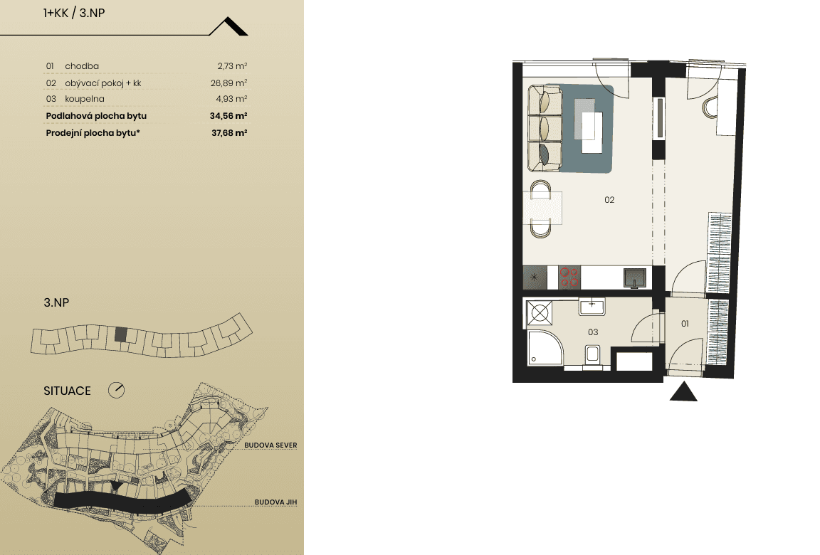 Pronájem bytu 1+kk 35 m², Dostalové, Praha, Praha Pronájem bytu 1+kk 35 m², Dostalové, Praha, Praha